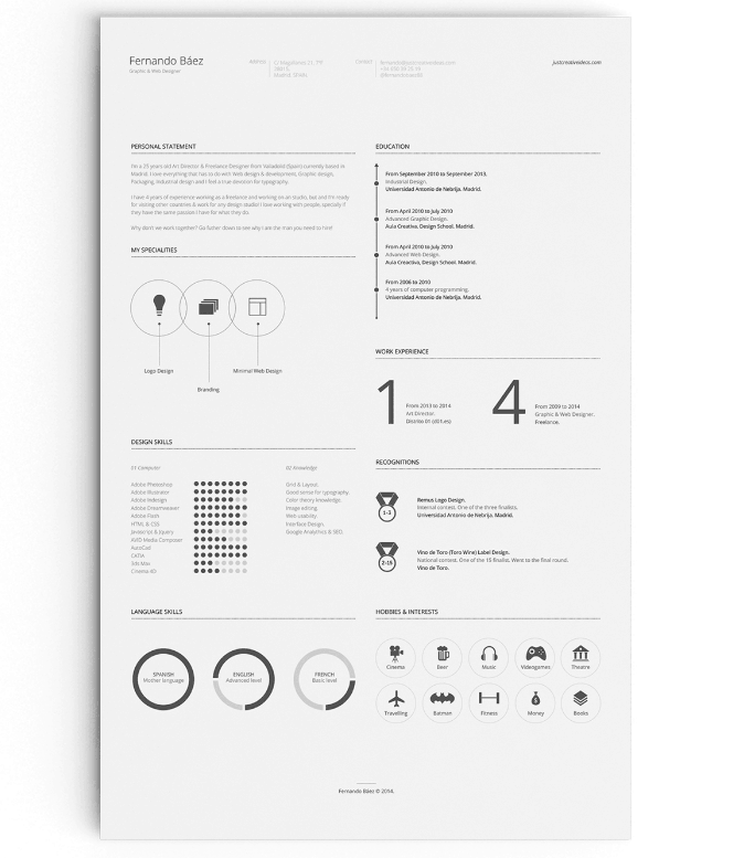  Free Resume Template by Fernando Báez