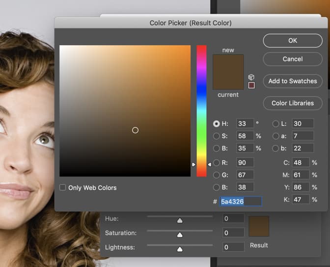 Photoshop Result Color box gold