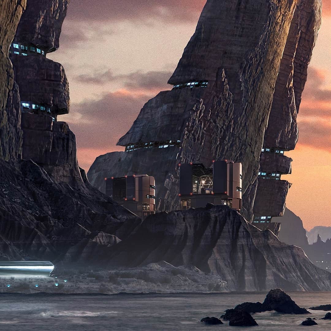 Futuristic scene matte painting