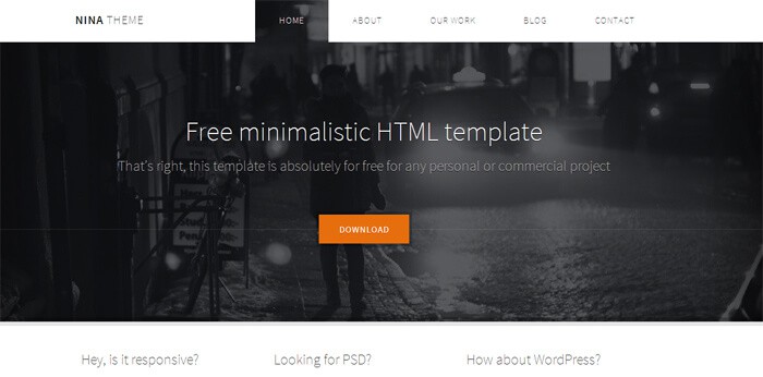 Nina free html5 template to download