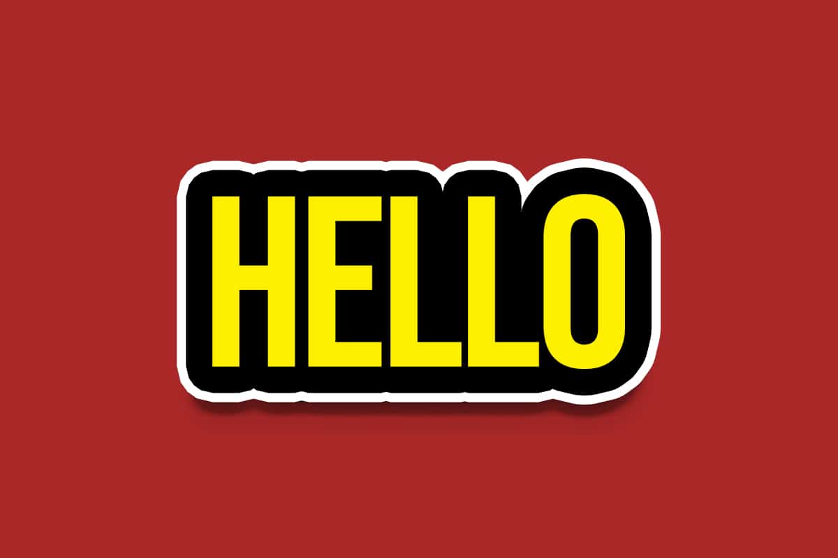 hello text on red background