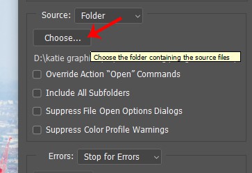 choose source folder photoshop batch
