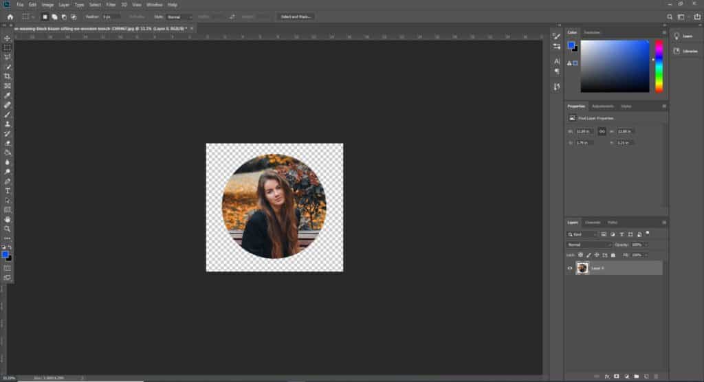 circle cropped image in photoshop