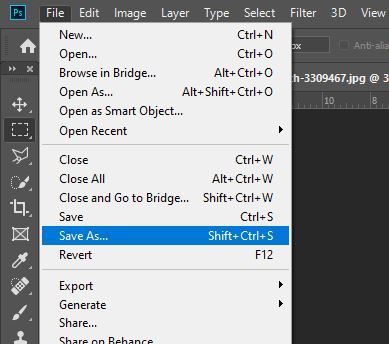 save as menu command photoshop
