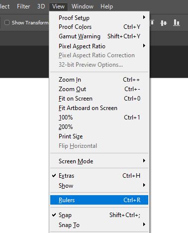 view rulers in photoshop