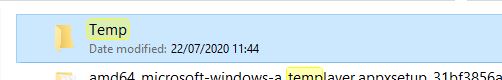 temp folder in windows