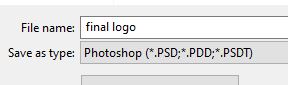 PSD file type and name