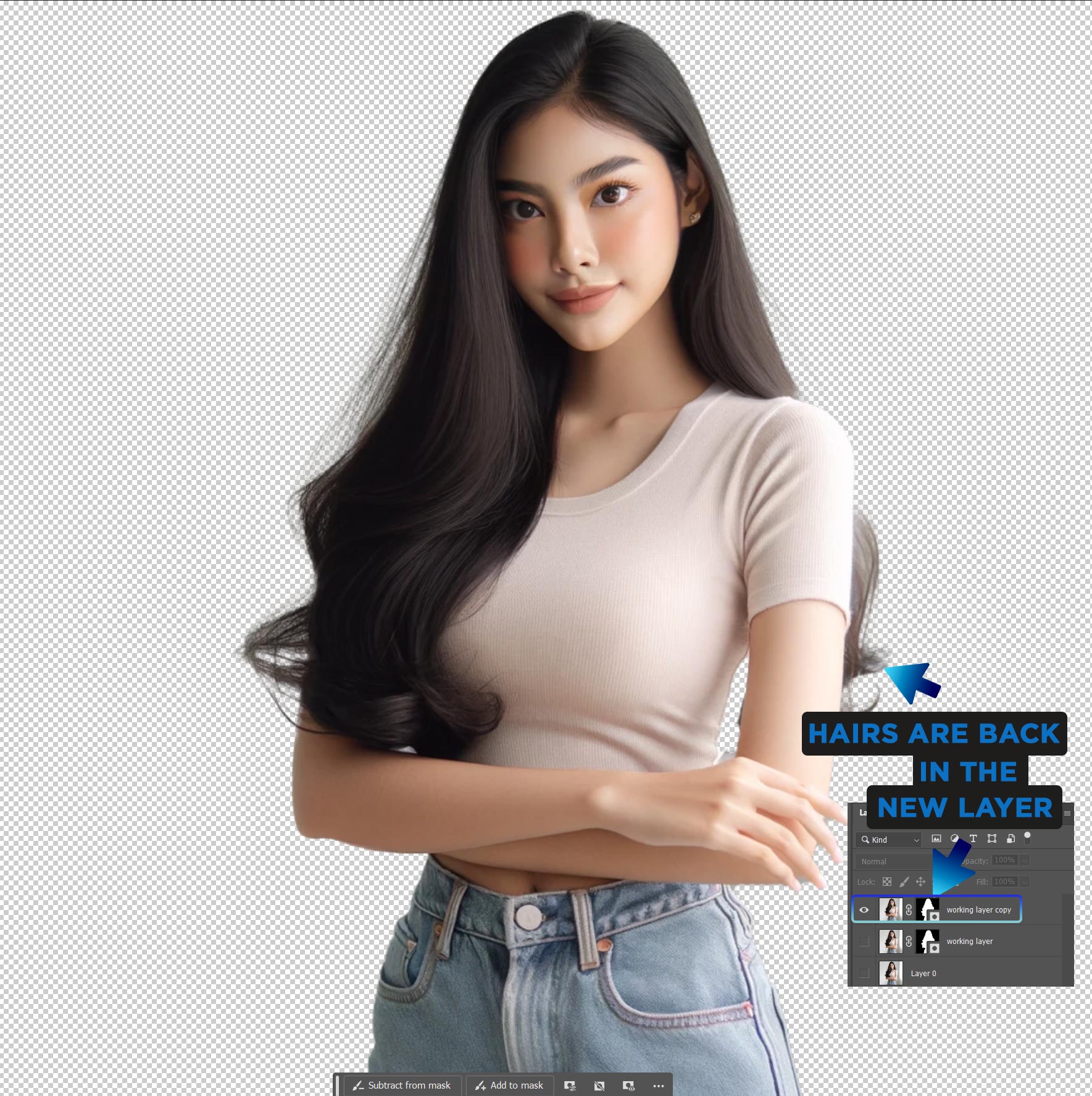 asian girl with deleted background photoshop