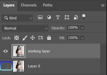 layer panel with two layers in Photoshop